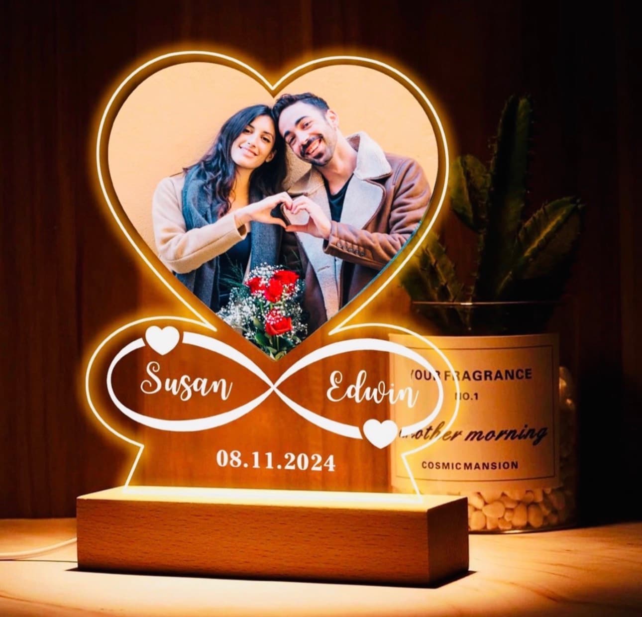 custom acrylic heart picture frame